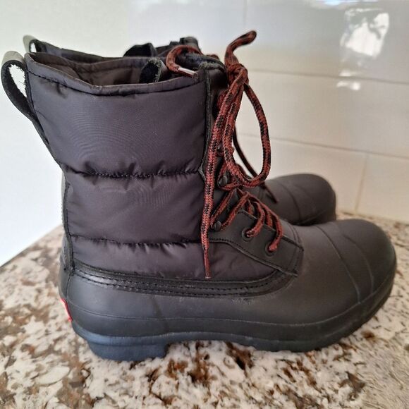 Hunter black rubber leather boots size 8 - Picture 2 of 9